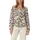 Strukturierte Viskosemix-Bluse mit All-over-Print Weiß L