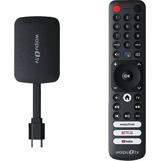 waipu.tv 4K Stick + Fernbedienung Streaming Stick, Schwarz