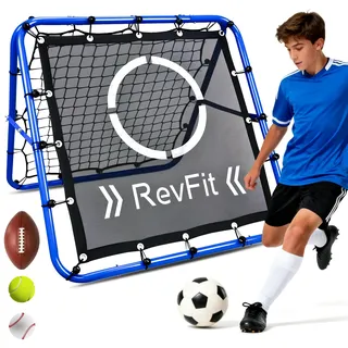 Rebounder für Fußball – Verstellbares Doppelseitiges Rebounder-Netz mit Ziel, für Fußball, Baseball, Tennis, Rugby – Trainingsnetz mit robustem Stahlrahmen – 80/100/120 cm Trainingszubehör Inn