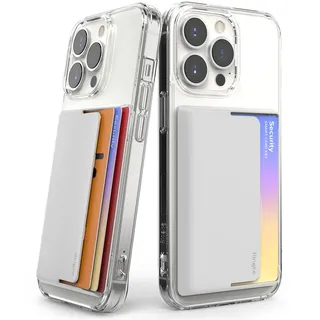 Ringke Side Slot Card Holder [2 Pack], Selbstklebender Schlanker Einfach Zu Benutzender Seitlicher Kartenhalter für Handyhülle - Light Gray