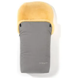 Hofbrucker Lammfell-Fußsack "Putzi" in Grau - (L)90 x (B)34 cm