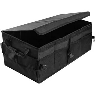 Youyijia Premium Auto Kofferraum Organizer mit Deckel – Faltbare Kofferraumtasche groß, stabil & rutschfest, Kofferraumbox mit doppeltem Boden, idealer PKW Organizer mit Tragegriffen