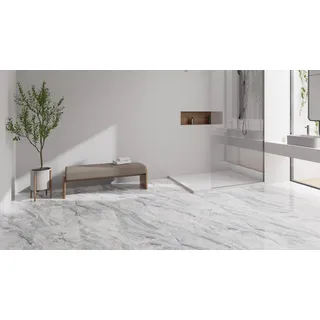 Check 2,5 mm Click-Vinyl CHECK One 2160 Glehner Marmor Hochglanz-Fliese XL & Trittschall Standard VPE: 2,341 m2 - Grau/Silber