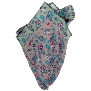 bgents Baumwoll/Leinen-Einstecktuch Paisley Grau