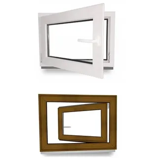 JeCo Fenster Kellerfenster Kunststoff innen weiß / außen Farbe 2-fach Verglasung 100 cm x 80 cm