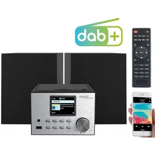 Auviso Auvisio Micro-Stereoanlage mit Webradio, DAB+, FM, CD, Bluetooth, USB, 60 Watt
