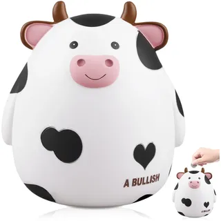 Kuh Sparschwein Große, 17x16.5cm Tier Kinder Spardose, weiß Spardose Kinder Geschenk Passend für Jungen Mädchen Zimmer Dekoration Geburtstagsgeschenk Mini Niedliches Sparschwein