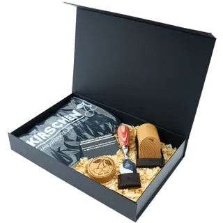 KIRSCHEN Geschenkbox W.I.N.A.C. Kurzbeitel mit Gravur & Handhobel inkl. T-Shirt S & Goodies | Exklusives Geschenk für Holzwerker