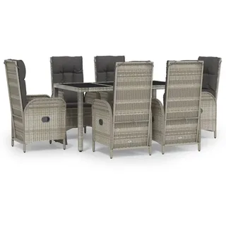 vidaXL Garten-Essgruppe 7-tlg. Grau