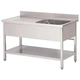 GastroHero Spültisch Basic 12x6 mit 1 Becken rechts