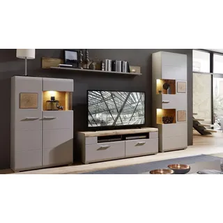 Innostyle Fun Plus II Wohnwand Basalt/Eiche Altholz Grau/Braun - Grau