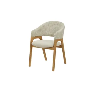 smart Bouclé-Armlehnstuhl aus Eiche Massivholzgestell Erik , beige , Maße (cm): B: 56 H: 80 T: 60.0
