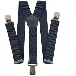 Ware aus aller Welt Hosenträger schwarz starke Y Hosenträger 40 mm breit mit starke Krallenclips schwarz