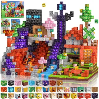 Magnetische Bausteine 150 PCS 2CM Magnetbausteine für Kinder ab 3 Jahre Blocks, Montessori Spielzeug Magnete Kinder, Magnetische Bauwelt Geburtstag Geschenk ab 3 4 5 6 7 8 9 10 11 12 Jungen Mädchen