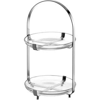 LEONARDO 2-stöckige Etagere Cucina 33 cm Glas Silber
