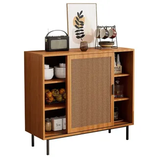 ANYSUN Sideboard mit Türen und verstellbaren Einlegeböden (Set, 1 Nachtkonsolen), Breite 100 cm beige