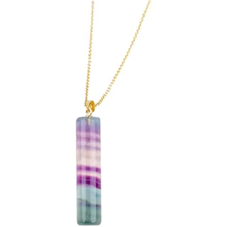 HHCTEBEC AnhäNger Aus Heilkristallen In Regenbogen-Fluorit, SchmuckanhäNger Aus Kristallsteinen, SchlüSselbeinkette für Zwanglose ZusammenküNfte, Reisen, Partys Und Hochzeiten