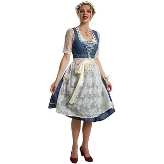 Tectake Midi-Dirndl Kleinwalsertal blau/weiß XXL