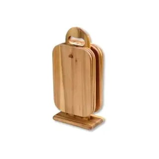 KESPER Frühstücksbrettchen Set 7-tlg. aus Akazienholz 15 x 9 x 32 cm Holz
