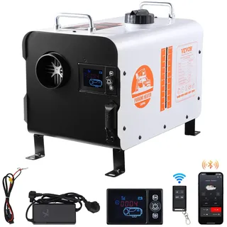 Vevor 8 kW Dieselheizung 12 V / 24 V All in One Diesel-Luftheizung mit Bluetooth-App-Steuerung & Fernbedienung & Anzeigebildschirm & CO-Alarm, schnell aufheizende tragbare Dieselheizung für Fahrzeuge