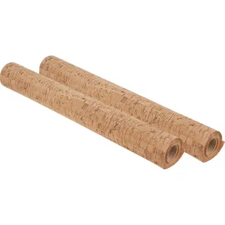VBS Dekorationsfolie Kork, selbstklebend, Natur 43 cm x 150 cm 2er-Pack braun