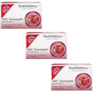 H&S Tee-Gesellschaft mbH & Co. KG H&S Wohlfühltee Granatapfel mit Vitamin C 3er Set