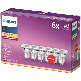 Philips LED-Spot 929001215233 5W GU10 warmweiß 6 St.