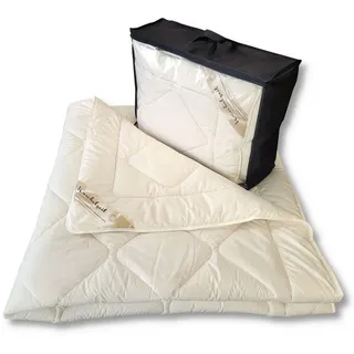 Meivita Naturhaarbettdecke Merino Schafschurwolle Zirbe Ganzjahresdecke, Füllung: 100% Wolle (mit Zirbespänen), Bezug: 100% Baumwolle, Bettdecke Hergestellt in Deutschland 200 cm x 220 cm