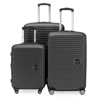 Hauptstadtkoffer Hartschalen-Trolley Mitte, 4 Rollen, Kofferset 3 Trolleys Hartschale TSA (S,M,L) grau