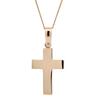 HOPLO Kettenanhänger Anhänger Kreuz mit 1,1 mm Goldkette 40 cm 585-14 Karat Gold, Made in Germany 40 cm Damenkette eng