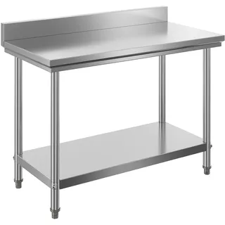 Wiltec Edelstahltisch mit Aufkantung 120 x 60 x 85 cm