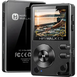 HiFi Walker H2 HiFi MP3 Player mit Bluetooth Verlustfreier DSD DAC Flac High Resolution Music Player Tragbarer Audio Player mit 64GB Speicherkarte Unterstützt bis zu 256GB
