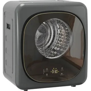HOMCOM Mini Wäschetrockner mit 5 Programm 800 W 4 kg bis zu 60°C, Freistehend Wandmontierbar Ablufttrockner mit Smart-Sensor, Timer und Touch-Anzeige Trockner für Kleidung Grau   Aosom