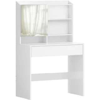 VASAGLE Schminktisch rechteckig Spanplatte weiß 70,0 x 40,0 x 136,0 cm, 1 St.