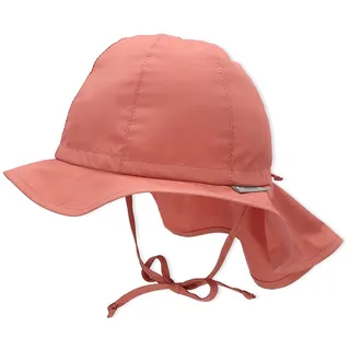 Sterntaler Sonnenhut - Unisex Sommerhut - UV-Schutz 50+ Mütze mit breiter Krempe und Größenregulierung - Nackenschutz - Bindebänder - Baby Kinder Kopfbedeckung aus Popeline (Bio) - rosenholz, Größe 53