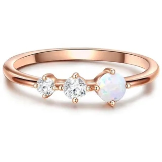 Glanzstücke München Ring aus Sterling Silber mit Zirkonia Opal in roségold | Gr.: 48