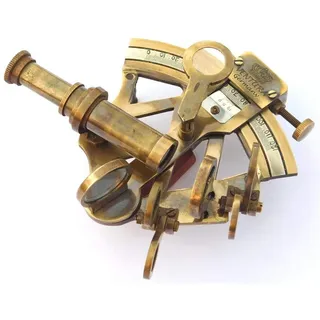 Vimal Nautical Brauner antiker Sextant aus Messing, 10,2 cm, nautischer Sextant aus Messing, Maritim, Astrolabe, Marinesextant für Büro, Geschenk