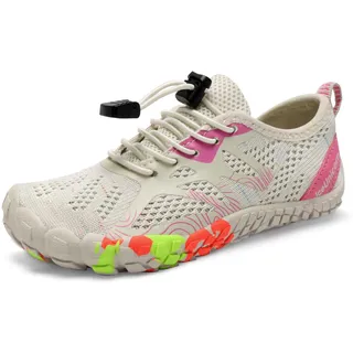 IceUnicorn Barfußschuhe Kinder Badeschuhe Junge Mädchen Barfussschuhe Aquaschuhe Atmungsaktiv Traillaufschuhe (Beige,34EU) - 34 EU