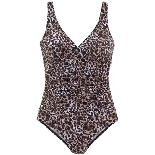 LASCANA Badeanzug Damen braun-bedruckt Gr.44 Cup D