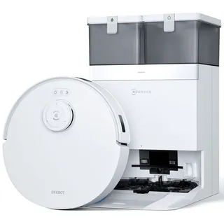 ECOVACS DEEBOT T30C PRO Omni Saugroboter mit Wischfunktion,12800Pa Staubsauger Roboter, 70°C Heißwasser-Moppwäsche, Wischroboter mit Lifting-Mopp - Weiß