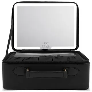 Home Deluxe Lvly Kosmetikkoffer Mit Led-spiegel Ca. 26 X 20 X 11 Cm - Inkl. Bürste & Usb - C - Kabel Schminktasche, Schminkkoffer, Organazier, Kosmetiktasche Schmink Tasche Kosmetikkoffer Groß
