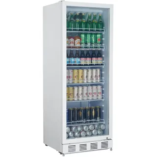 METRO Professional Getränkekühlschrank GSC4280, Metall/Glas, 280 L, belüftete Kühlung, 210 W, mit Schloss, Weiß