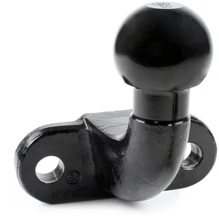 Wiltec Anhängerkupplung mit 50 mm Kugelkopf, 3,5 t Zugkraft, Anhängevorrichtung aus Gussstahl für Pkw Lkw Traktor, 2 Loch Anschraubplatte