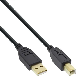 InLine 100er Bulk-Pack USB 2.0 Kabel, A an B, schwarz, Kontakte gold, 1m (1 m, USB Kabel