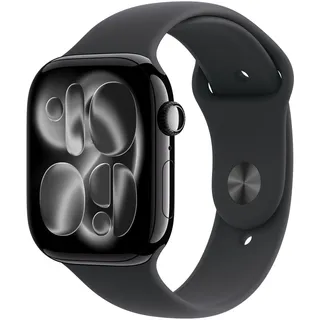 Apple Watch Series 11 GPS 46mm Jet Black Aluminium Sport Band black M/L