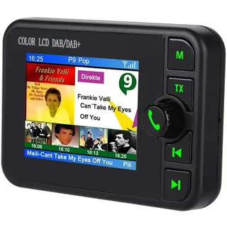 DAB Adapter für Autoradio, Auto FM Transmitter, 2,4 Zoll Color LCD Display Auto Radio, 170-240 MHz DAB/87.5-108 MHz FM, Musikwiedergabe, Digitales Radio