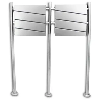 BITUXX Design Doppelstandbriefkasten Edelstahl mit Einwurf Diagonal Edelstahl MS-18395 - Dunkelgrau, Silber