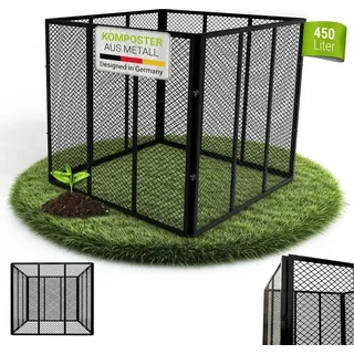 Juskys Metall Komposter 450 L, stabil, wetterfest, & Schwarz