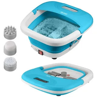 First Austria TZS First Austria - Fußsprudelbad Fußmassagegerät klappbar 450W mit 3 Aufsätzen & 8 Massagerollen - Fußbad mit Vibrations- & Luftblasenmassage, Infrarot- & Heizfunktion - Elektrische Fußbadewanne