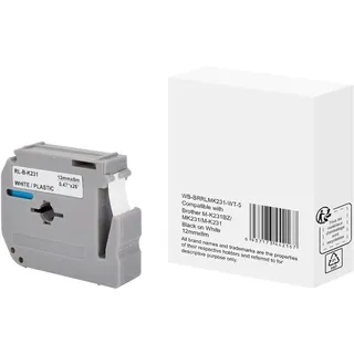 Brother Schriftband wie Brother MK231 12mmx8m schwarz auf weiß